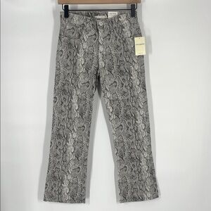 Lucky Brand Gray Mid Rise Crop Mini Boot Size 25 NWT